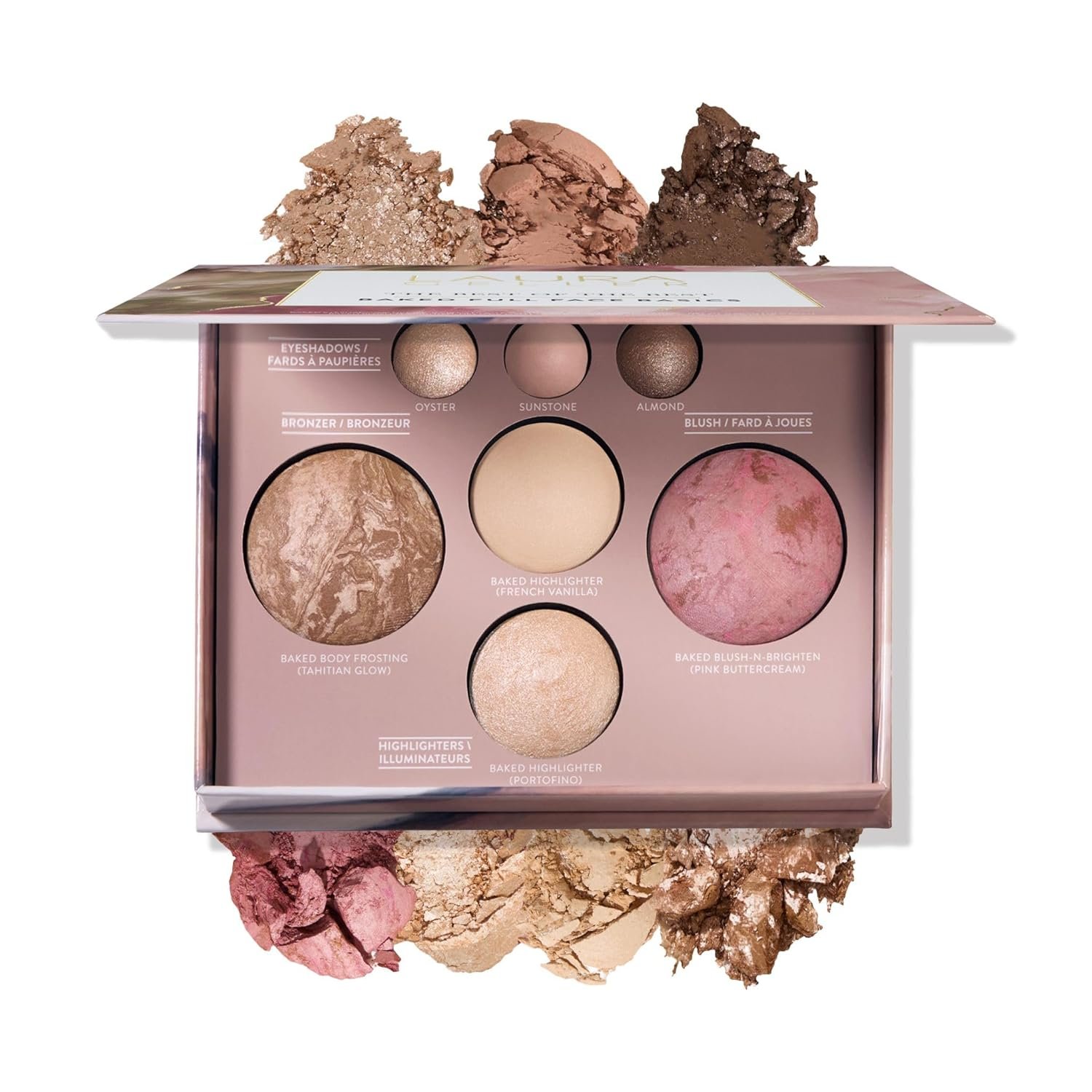 LAURA GELLER NEW YORK The Best of the Best Baked Palette – Full Size – Includes Bronzer, Blush, 2 Highlighters and 3 Eyeshadows – Travel-Friendly